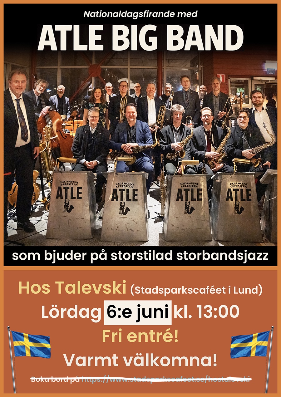 Nationaldagsfirande med Storbandsjazz på Stadsparkscaféet